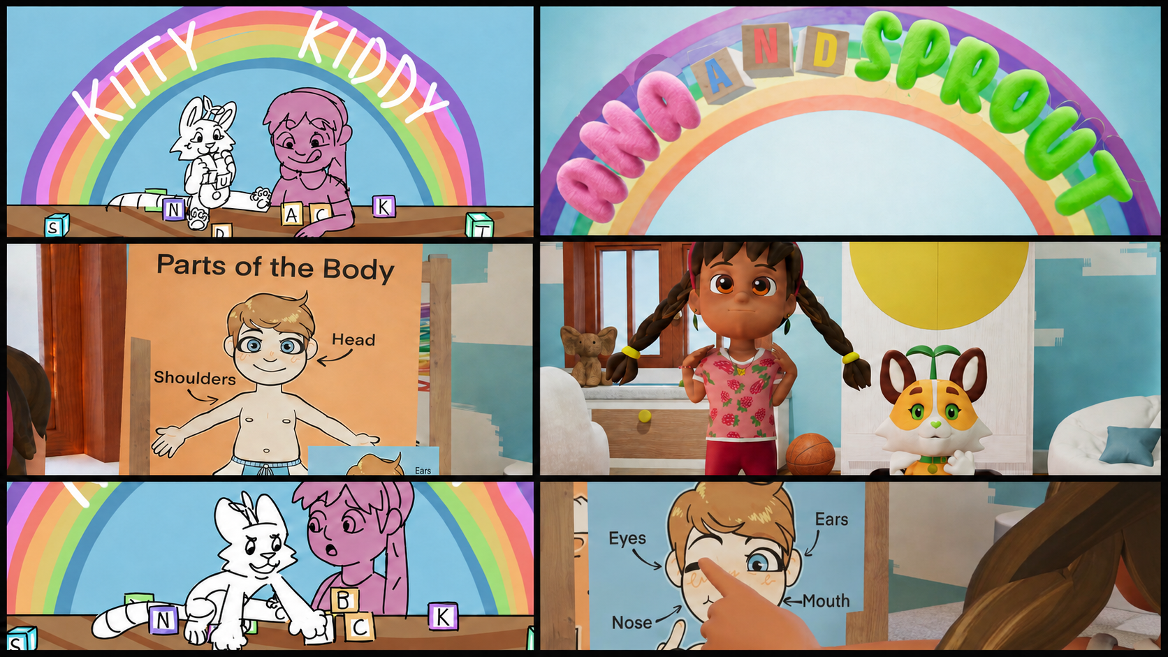 Collage of images from the SINGLEFRAME production process
